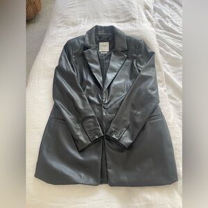 Abercrombie & Fitch Vegan Leather Blazer (medium)